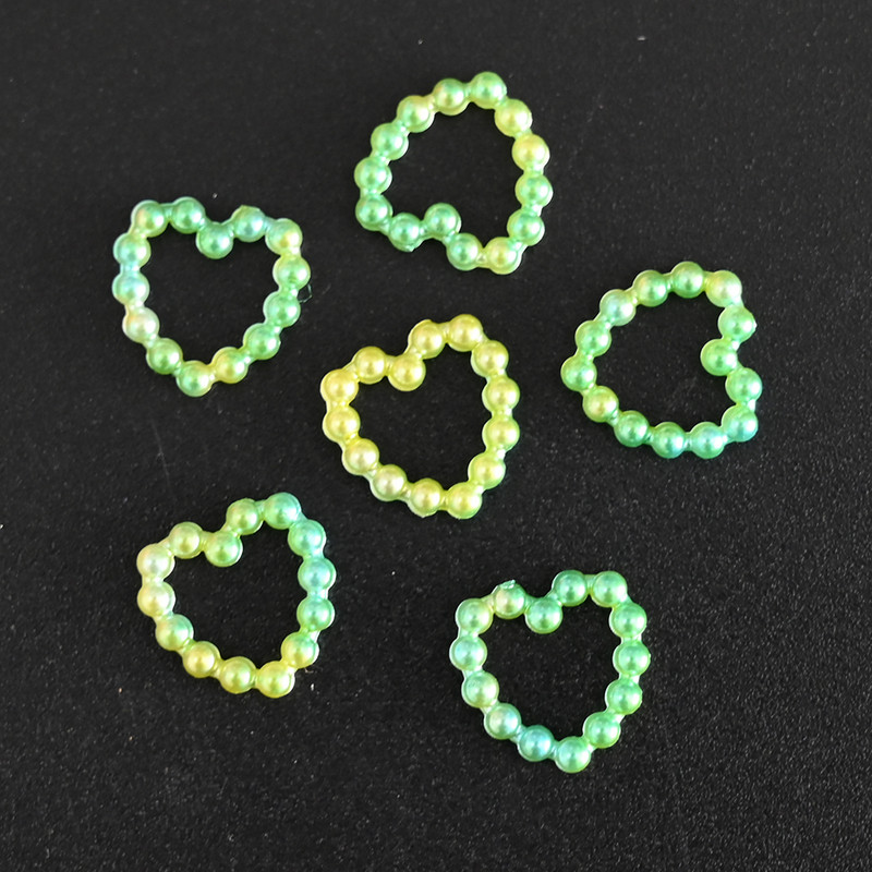 100db/táska szív üreges gyöngy körömdíszítések 11mm 3D színes varázslatok barkács kézműves gyöngyök manikűr ékszer kiegészítők #