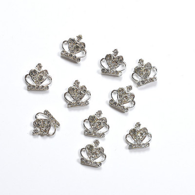 10 tk 3D šikk sulamist kivikivid kroon-hõbedane küünte kaunistuse ots Sädelevad küünepuurid kleebised, liim küüntele. Kuum müük