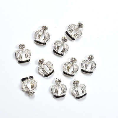 10 tk 3D šikk sulamist kivikivid kroon-hõbedane küünte kaunistuse ots Sädelevad küünepuurid kleebised, liim küüntele. Kuum müük