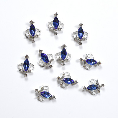 10 tk 3D šikk sulamist kivikivid kroon-hõbedane küünte kaunistuse ots Sädelevad küünepuurid kleebised, liim küüntele. Kuum müük