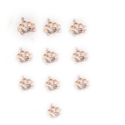 10 tk 3D šikk sulamist kivikivid kroon-hõbedane küünte kaunistuse ots Sädelevad küünepuurid kleebised, liim küüntele. Kuum müük