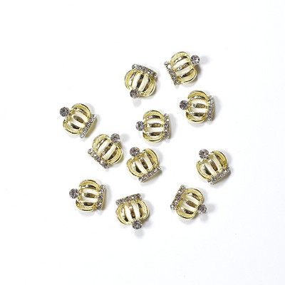 10 tk 3D šikk sulamist kivikivid kroon-hõbedane küünte kaunistuse ots Sädelevad küünepuurid kleebised, liim küüntele. Kuum müük