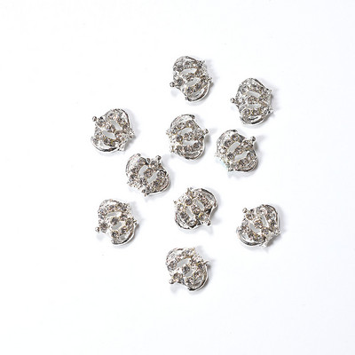 10 tk 3D šikk sulamist kivikivid kroon-hõbedane küünte kaunistuse ots Sädelevad küünepuurid kleebised, liim küüntele. Kuum müük