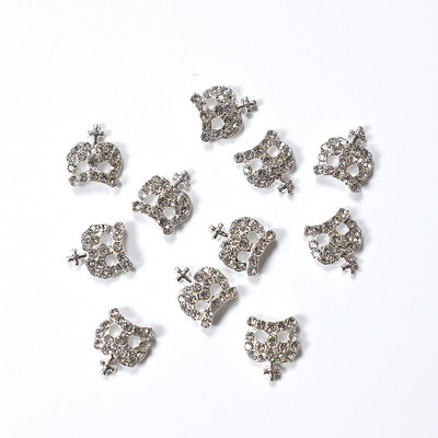 10 tk 3D šikk sulamist kivikivid kroon-hõbedane küünte kaunistuse ots Sädelevad küünepuurid kleebised, liim küüntele. Kuum müük