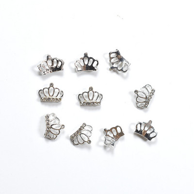 10 tk 3D šikk sulamist kivikivid kroon-hõbedane küünte kaunistuse ots Sädelevad küünepuurid kleebised, liim küüntele. Kuum müük