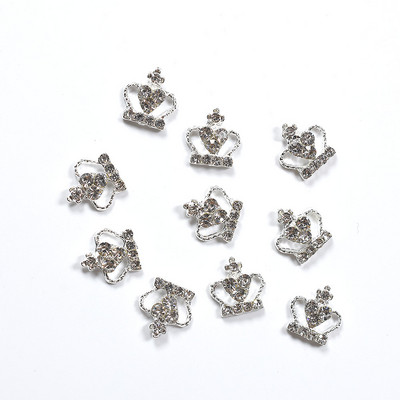 10 tk 3D šikk sulamist kivikivid kroon-hõbedane küünte kaunistuse ots Sädelevad küünepuurid kleebised, liim küüntele. Kuum müük