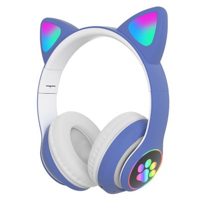 LED blikajúce roztomilé slúchadlá s mačacími ušami Bezdrôtové Bluetooth slúchadlá s mikrofónom TF FM detské dievčatko stereo hudobné slúchadlá do uší pre mačiatka darček