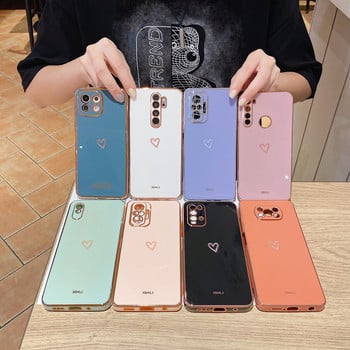 Κάλυμμα τηλεφώνου Square Love Heart Silicone για Xiaomi Redmi Note 10 Pro Note 8 Pro 12 11 9 Pro Max Plus 7 Redmi 9 9A 9T 9C 10c