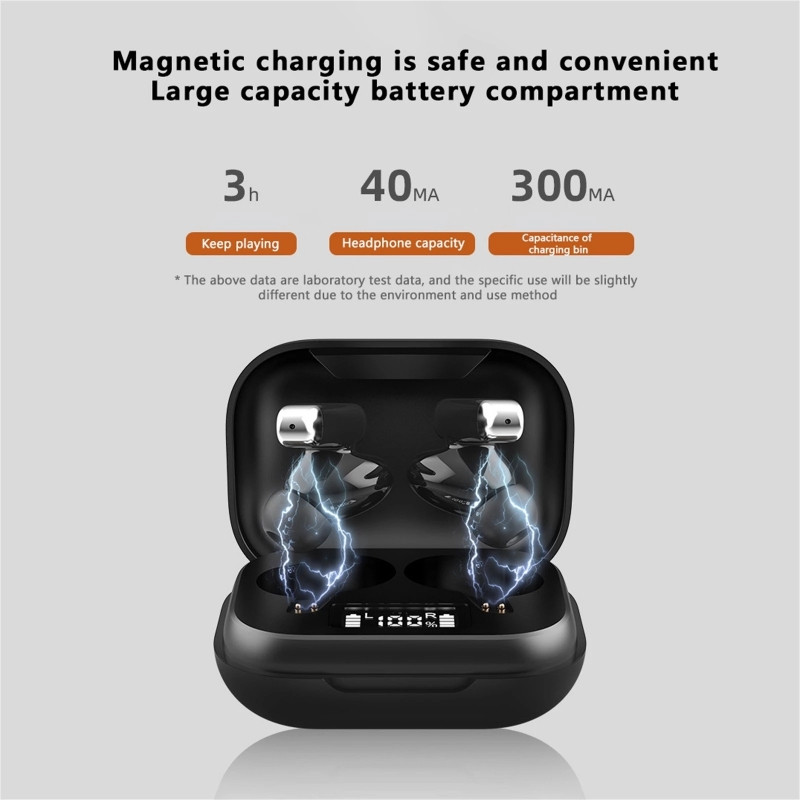 J70 Mini Bluetooth 5.0 vezeték nélküli fejhallgató Protable LED digitális kijelzős fülhallgató érintőképernyős vezérlés TWS vízálló sport fülhallgató