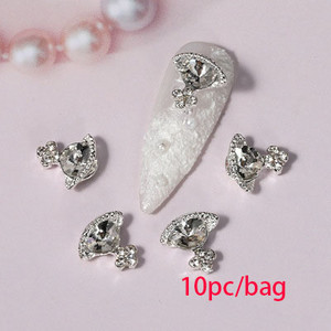 3D nail art privjesci srebrni križ u obliku deko metalni privjesci kristalni dijamant za akril gel nokte Alat za ukrašavanje manikure