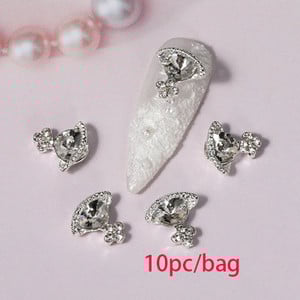 3D nail art privjesci srebrni križ u obliku deko metalni privjesci kristalni dijamant za akril gel nokte Alat za ukrašavanje manikure