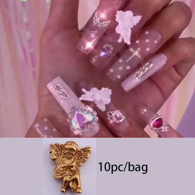 3D nail art privjesci srebrni križ u obliku deko metalni privjesci kristalni dijamant za akril gel nokte Alat za ukrašavanje manikure