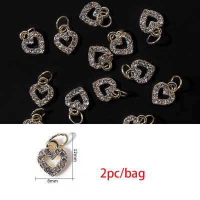 3D nail art privjesci srebrni križ u obliku deko metalni privjesci kristalni dijamant za akril gel nokte Alat za ukrašavanje manikure