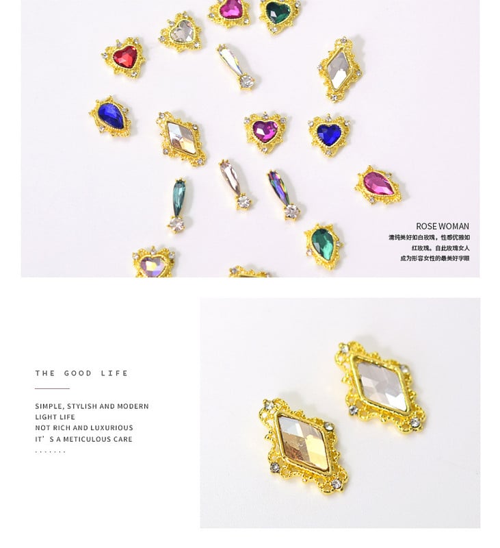 3D nail art privjesci srebrni križ u obliku deko metalni privjesci kristalni dijamant za akril gel nokte Alat za ukrašavanje manikure