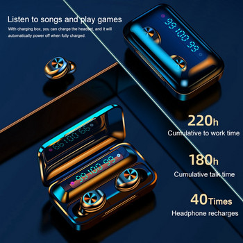 F9-10 TWS Безжични слушалки Водоустойчиви 9D шумопотискащи стерео спортни слушалки за Xiaomi Huawei Iphone Bluetooth слушалки Oppo