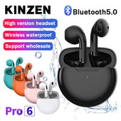 Mini Pro 6 Bežične slušalice Bluetooth slušalice Glazbene vodootporne slušalice Sportske slušalice za OPPO Xiaomi TWS Macaron slušalice