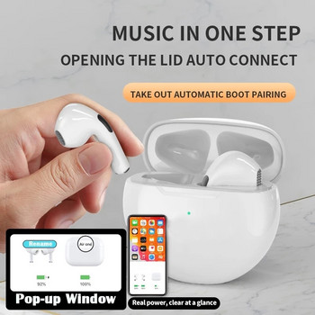 Mini Pro 6 Безжични слушалки Bluetooth слушалки Музикални Водоустойчиви слушалки Спортни слушалки За OPPO Слушалки Xiaomi TWS Macaron