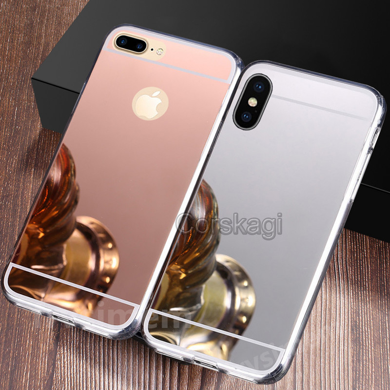Plaatpeegli ümbris iPhone'ile 13 11 12 mini Pro Max 5 5s SE vana 6 6s 8 7 Plus XR X XS Max 10 pehme Glitter Bling kate