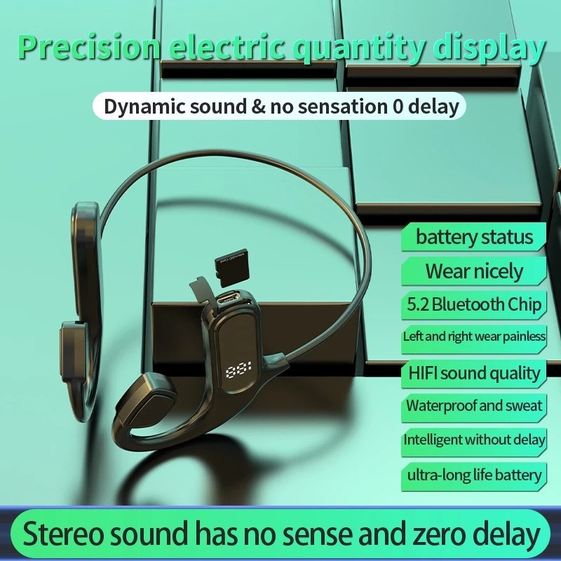 Ακουστικά Bone Conduction Ασύρματα ακουστικά Bluetooth MD41 με Mic Stereo Earbuds Outdoors Sports αδιάβροχα ψηφιακά ακουστικά