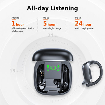 MD03 TWS Безжични Bluetooth слушалки Стабилна кука за ухо Сензорен контролен цифров дисплей за Oppo Huawei Iphone Xiaomi Спортни слушалки