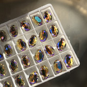 8*10mm átlátszó/AB/pezsgős ovális strassz kristályüveg bájos drágakő kiegészítők 20db 3D hátsó hegyes köröm gyémánt kövek h&*&
