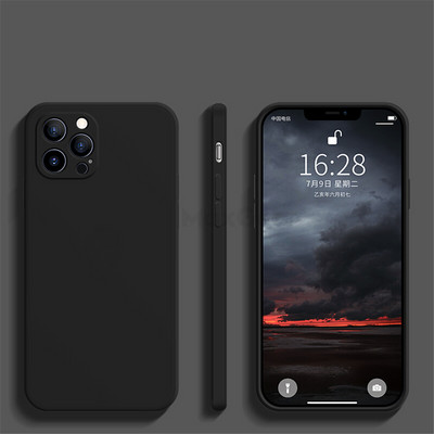 Luksuslik originaalne kandiline vedel silikoonümbris iPhone 12 13 14 11 Pro Max Mini X XR XS Max 7 8 Plus SE 2 põrutuskindla pehme kattega
