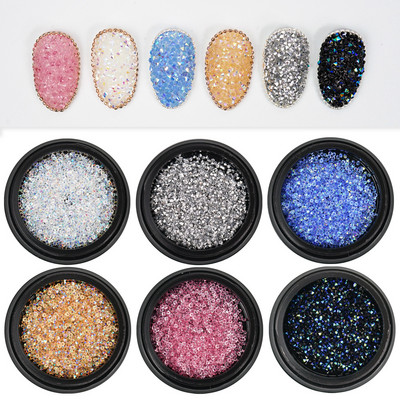 Pixie Crystal Nails Stone 1.2mm Nail Art Strass Mini Sticlă Micro Cristale 3D Piese Apăsați pe unghii Decorare Diamante