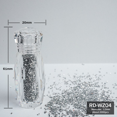 Pixie Crystal Nails Stone 1.2mm Nail Art Strass Mini Sticlă Micro Cristale 3D Piese Apăsați pe unghii Decorare Diamante