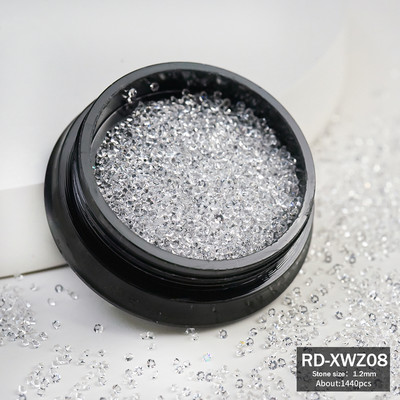 Pixie Crystal Nails Stone 1.2mm Nail Art Strass Mini Sticlă Micro Cristale 3D Piese Apăsați pe unghii Decorare Diamante