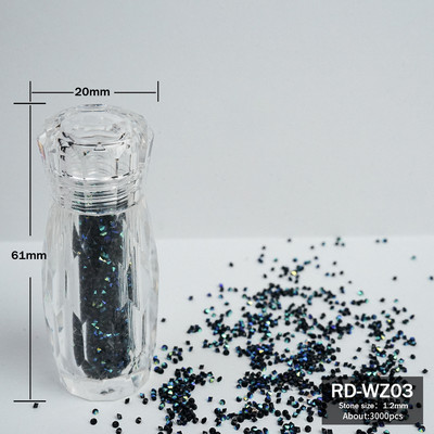 Pixie Crystal Nails Stone 1.2mm Nail Art Strass Mini Sticlă Micro Cristale 3D Piese Apăsați pe unghii Decorare Diamante