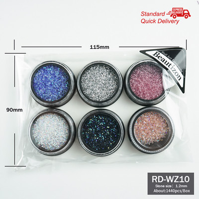 Pixie Crystal Nails Stone 1.2mm Nail Art Strass Mini Sticlă Micro Cristale 3D Piese Apăsați pe unghii Decorare Diamante