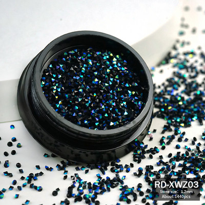 Pixie Crystal Nails Stone 1.2mm Nail Art Strass Mini Sticlă Micro Cristale 3D Piese Apăsați pe unghii Decorare Diamante