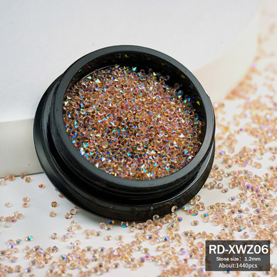 Pixie Crystal Nails Stone 1.2mm Nail Art Strass Mini Sticlă Micro Cristale 3D Piese Apăsați pe unghii Decorare Diamante