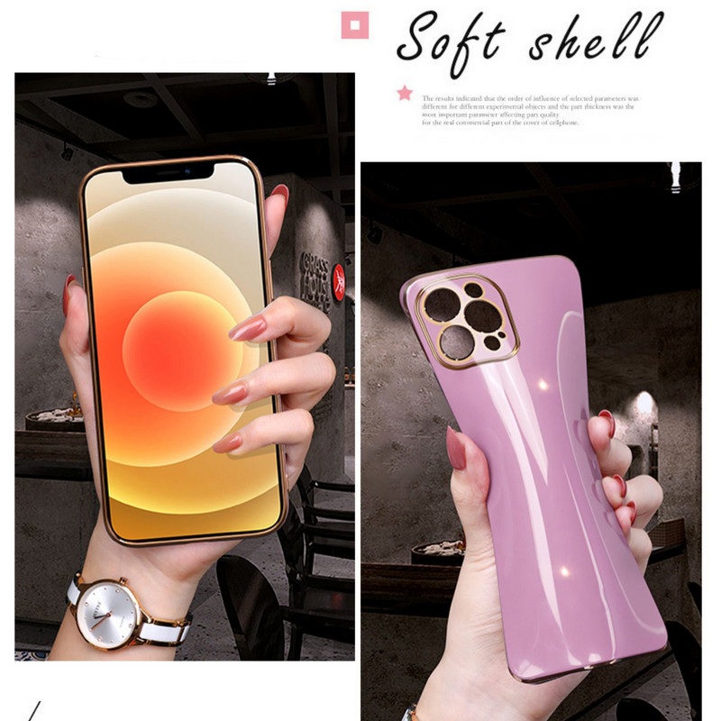 Luksuzna mekana galvanizirana torbica s četvrtastim okvirom za iPhone 13 11 12 Pro Max Mini XR X XS 7 8 Plus SE 2020 Shiny Cover Coque