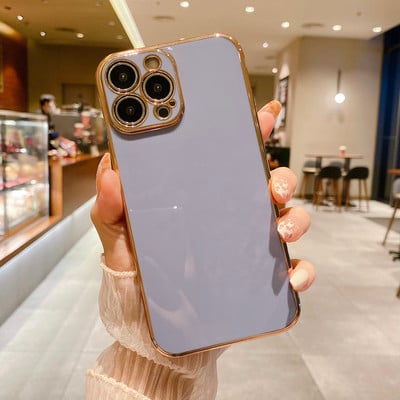 Luksuslik plating kandiline silikoonümbris iPhone 13 12 Mini Pro XS Max X XR 7 8 Plus SE 2020 pehme õhuke läikiv TPU põrutuskindel kate