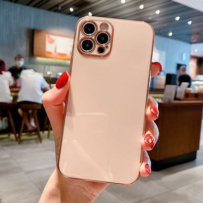 Luksuslik plating kandiline silikoonümbris iPhone 13 12 Mini Pro XS Max X XR 7 8 Plus SE 2020 pehme õhuke läikiv TPU põrutuskindel kate