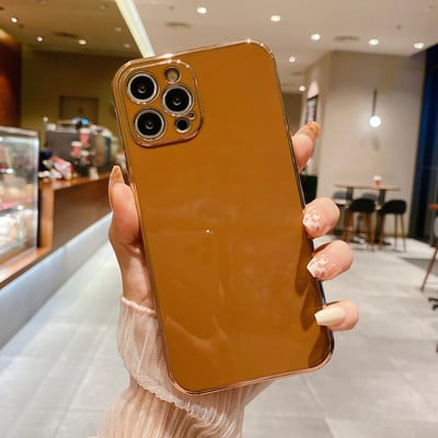 Luksuslik plating kandiline silikoonümbris iPhone 13 12 Mini Pro XS Max X XR 7 8 Plus SE 2020 pehme õhuke läikiv TPU põrutuskindel kate