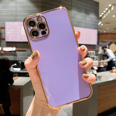 Luksuslik plating kandiline silikoonümbris iPhone 13 12 Mini Pro XS Max X XR 7 8 Plus SE 2020 pehme õhuke läikiv TPU põrutuskindel kate