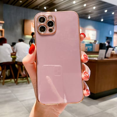 Luksuslik plating kandiline silikoonümbris iPhone 13 12 Mini Pro XS Max X XR 7 8 Plus SE 2020 pehme õhuke läikiv TPU põrutuskindel kate