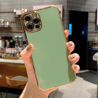 Luksuslik plating kandiline silikoonümbris iPhone 13 12 Mini Pro XS Max X XR 7 8 Plus SE 2020 pehme õhuke läikiv TPU põrutuskindel kate