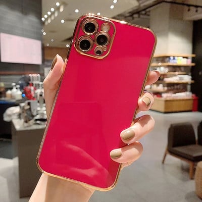 Luksuslik plating kandiline silikoonümbris iPhone 13 12 Mini Pro XS Max X XR 7 8 Plus SE 2020 pehme õhuke läikiv TPU põrutuskindel kate