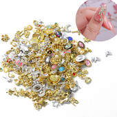 50 kom. Nail Art Alloy 3D privjesci Skupni nasumični dizajni Luksuzni Nail Chrms od legure Kristalni nakit Veleprodaja za DIY Nail Art privjesci 1*