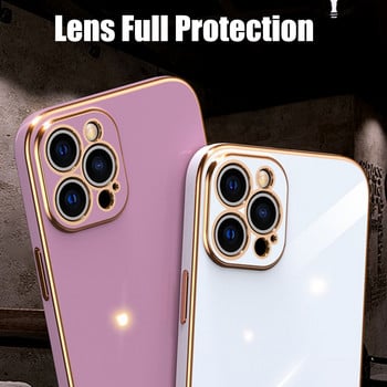 Луксозен мек силиконов калъф с квадратна рамка за iPhone 12 11 Pro Max Mini iPhone X XS XR SE 2020 7 8 Plus Candy Cover Coque