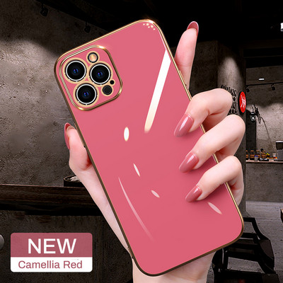 Luksuslik pehme silikoonkattega ruudukujuline ümbris iPhone 12 11 Pro Max Mini iPhone X XS XR SE 2020 7 8 Plus Candy Coque jaoks