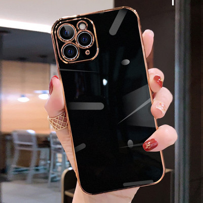 Luksuslik pehme silikoonkattega ruudukujuline ümbris iPhone 12 11 Pro Max Mini iPhone X XS XR SE 2020 7 8 Plus Candy Coque jaoks