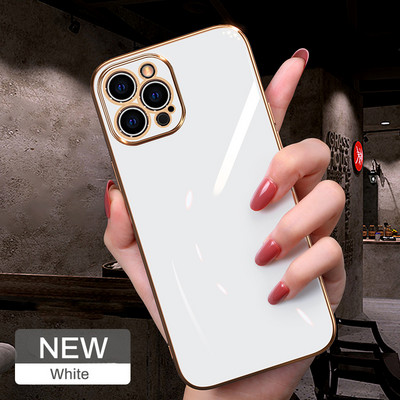 Luksuslik pehme silikoonkattega ruudukujuline ümbris iPhone 12 11 Pro Max Mini iPhone X XS XR SE 2020 7 8 Plus Candy Coque jaoks