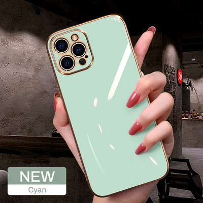 Luksuslik pehme silikoonkattega ruudukujuline ümbris iPhone 12 11 Pro Max Mini iPhone X XS XR SE 2020 7 8 Plus Candy Coque jaoks