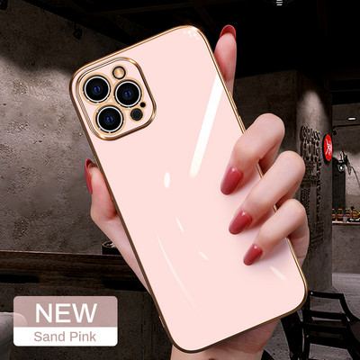 Luksuslik pehme silikoonkattega ruudukujuline ümbris iPhone 12 11 Pro Max Mini iPhone X XS XR SE 2020 7 8 Plus Candy Coque jaoks