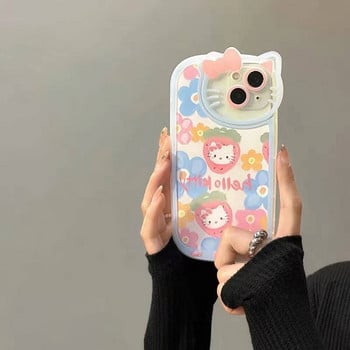 Прозрачен калъф Sanrio Hello Kitty за iPhone 14 13 11 12 Pro Max Mini XS XR 7 8 Plus SE2020 Карикатура Сладко меко противоударно покритие