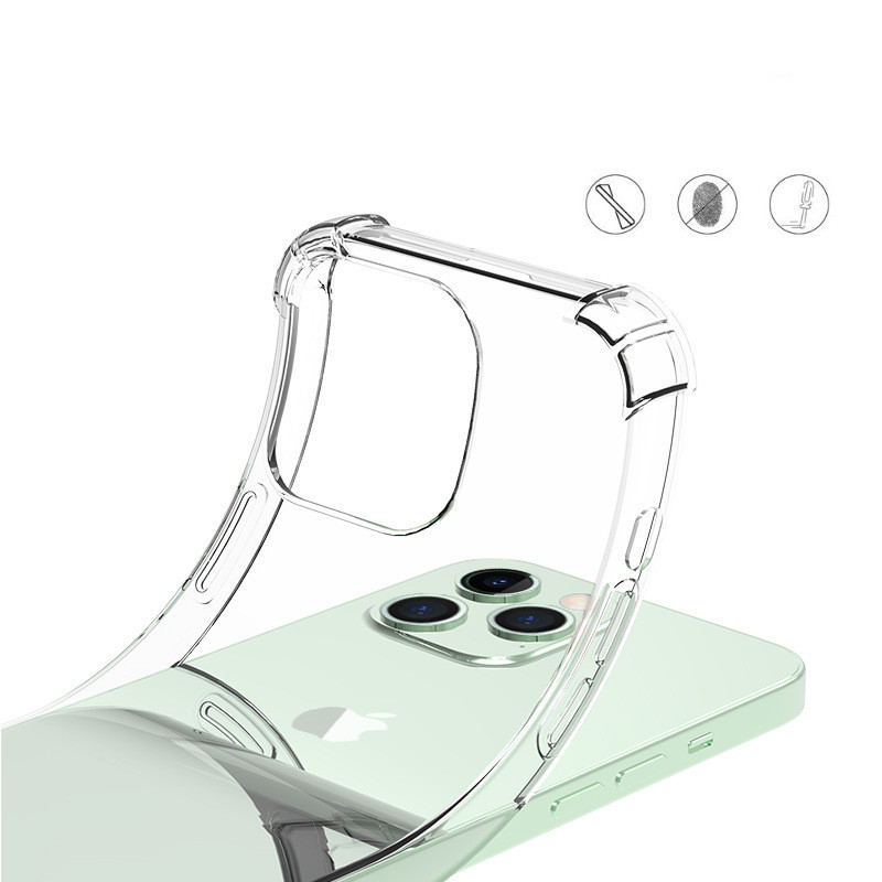Gaisa spilvena mīksts TPU caurspīdīgs korpuss iPhone 14 13 Pro Max 14 plus 12 11 13 Mini XS X XR 7 8 Plus 13pro pretslīdēšanas triecienizturīgs vāciņš